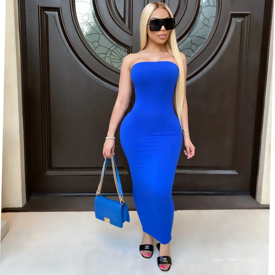 Sleeveless Chest-Wrap Maxi Beach Dress