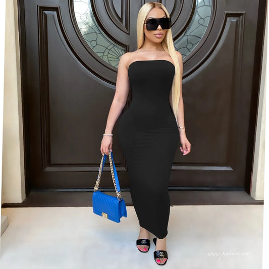 Sleeveless Chest-Wrap Maxi Beach Dress